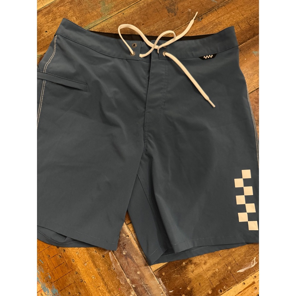 Vans Mens Checkerboard Board Shorts Blue Gray Size 29 Swim Trunks